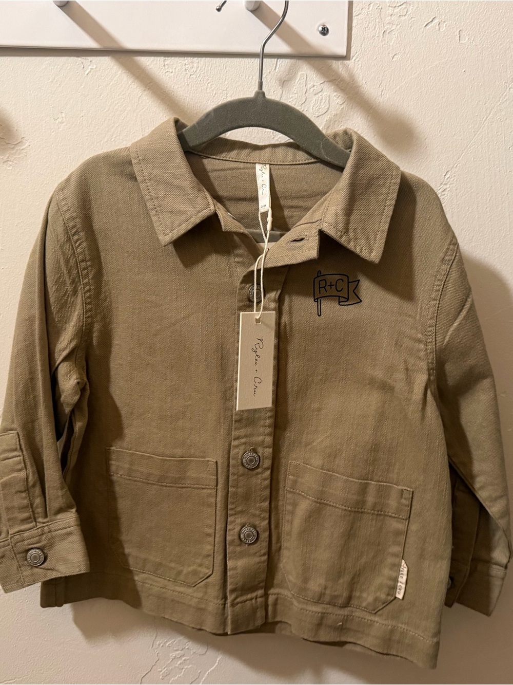 Rylee + Cru Olive Canvas Button-Front Jacket